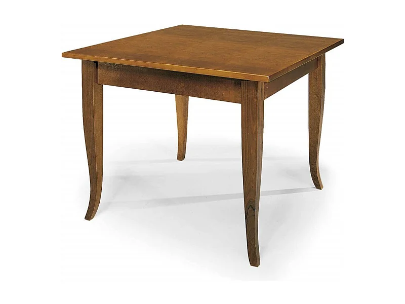 MilaniHome.it - Tavolo Da Pranzo Allungabile Apribile A Libro Tinta Noce Cm 90x90/180 Per Interno Sala Da Pranzo Cucina Arte Poveradi coloreTinta noce