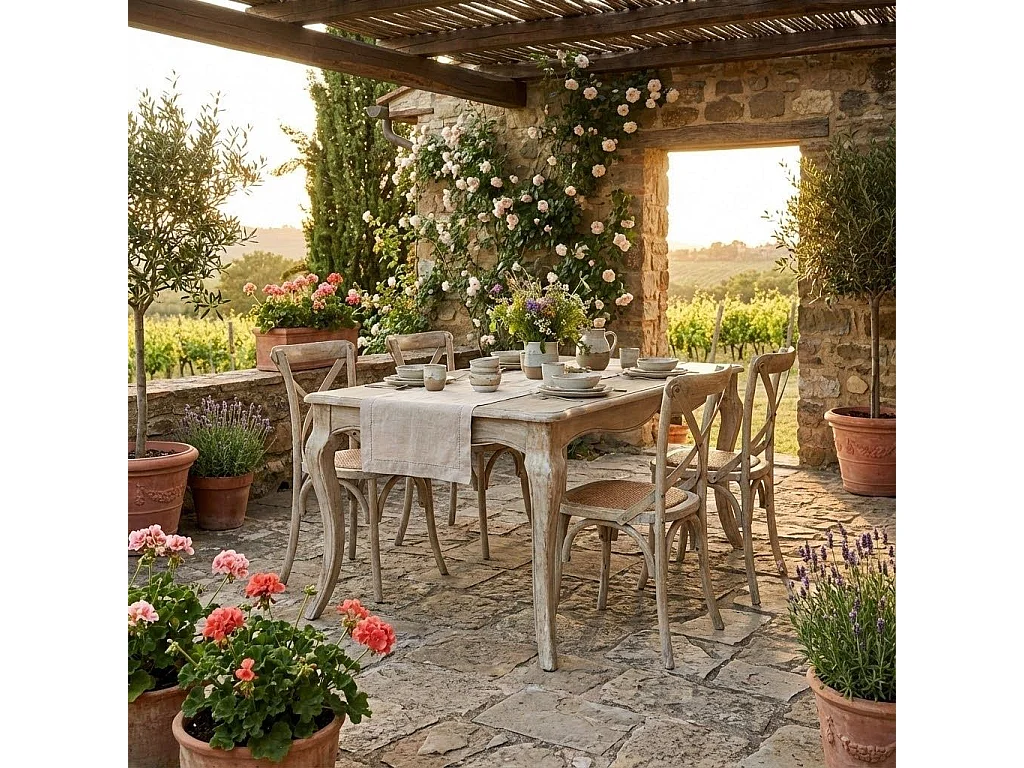 Milani Home - tavolo da pranzo allungabile in legno massiccio, legno naturale, 160 x 100 cm, rustico