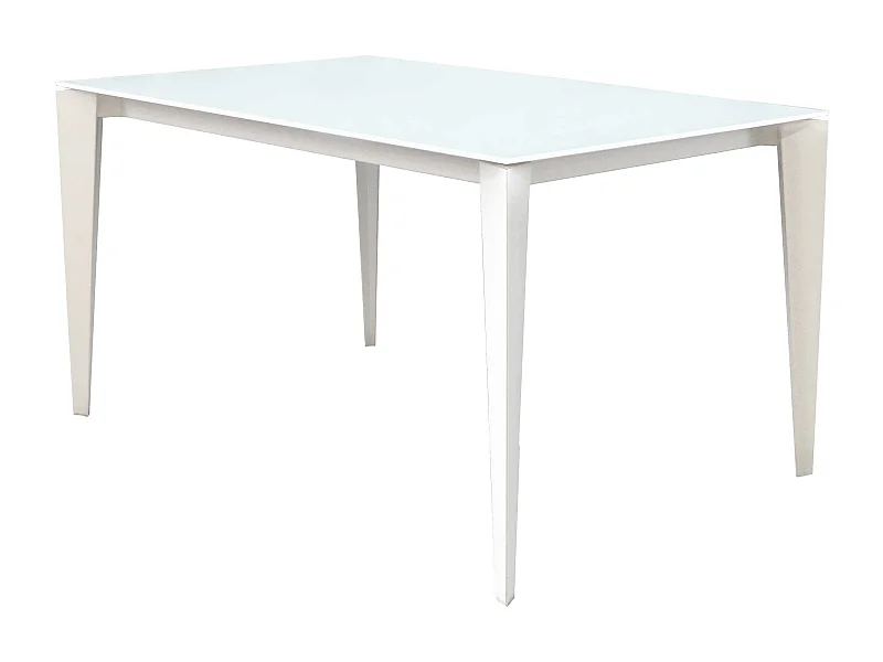 MilaniHome.it - Tavolo Da Pranzo Moderno Di Design Allungabile Cm 90x140/180/220 Bianco Con Piano In Vetro Per Sala Da Pranzo Ristorantedi coloreTrasparente