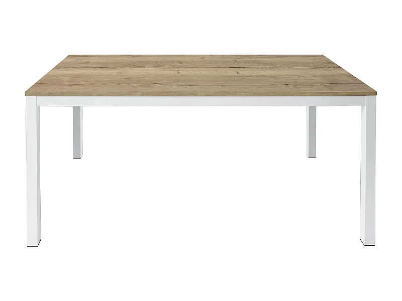 MilaniHome.it - Tavolo Da Pranzo Moderno Di Design Cm 90x140/190 Rovere Nodato Struttura Bianca Piano Naturale Per Sala Da Pranzo Ristorantedi coloreMarrone