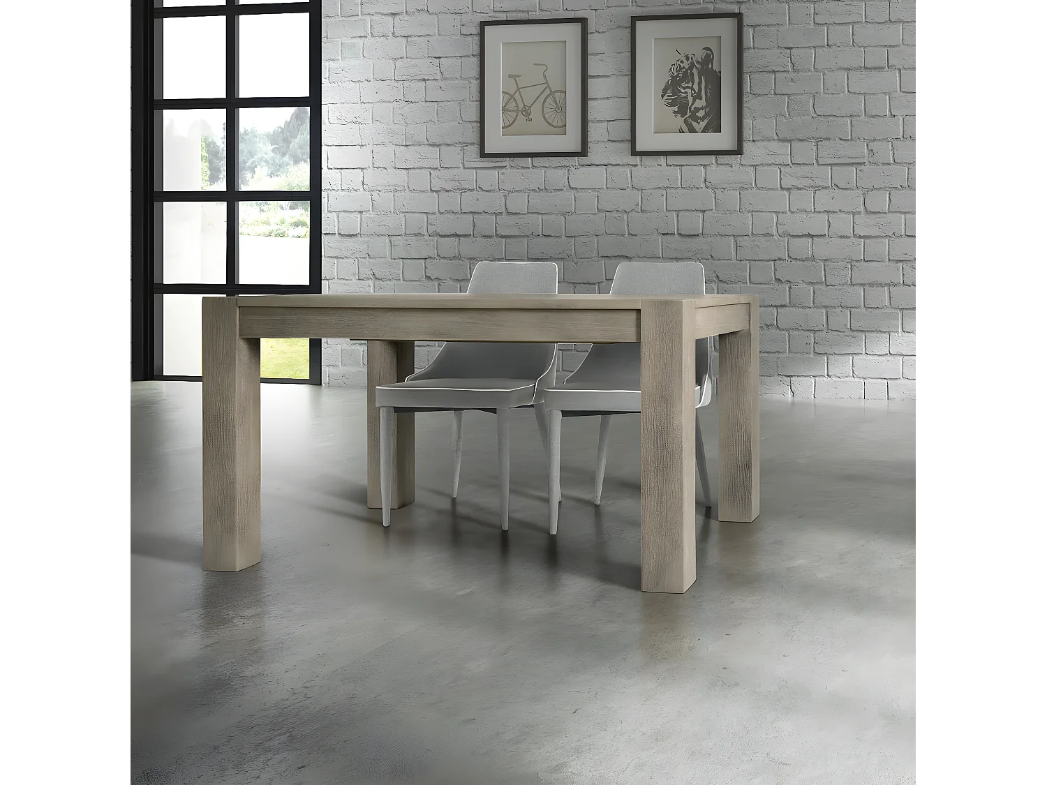 MilaniHome.it - Tavolo Da Pranzo Moderno Di Design Allungabile 90x180/230/280 Rovere Patinato Grigio Per Sala Da Pranzo Cucina Ristorantedi coloreTortora