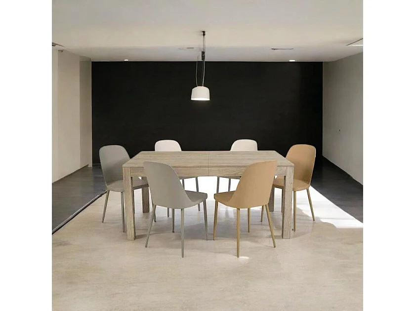 MilaniHome.it - Tavolo Da Pranzo Moderno In Legno Di Frassino Color Marrone Chiaro Allungabile , Cm 90x180/223/266/309/352x75 Hdi coloreMarrone