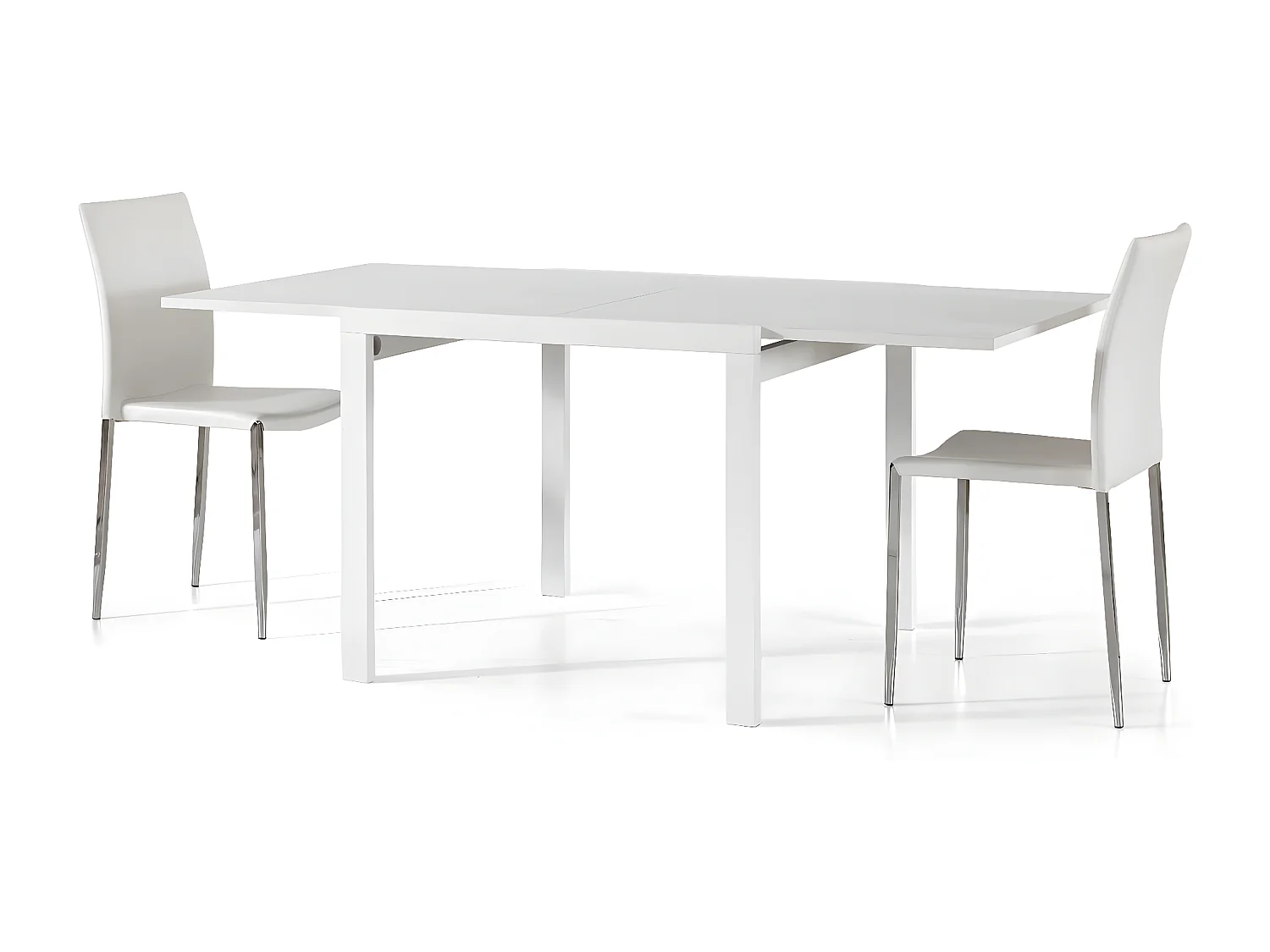 MilaniHome.it - Tavolo Da Pranzo Moderno Di Design Allungabile A Libro Frassinato 90x120/240di coloreBianco