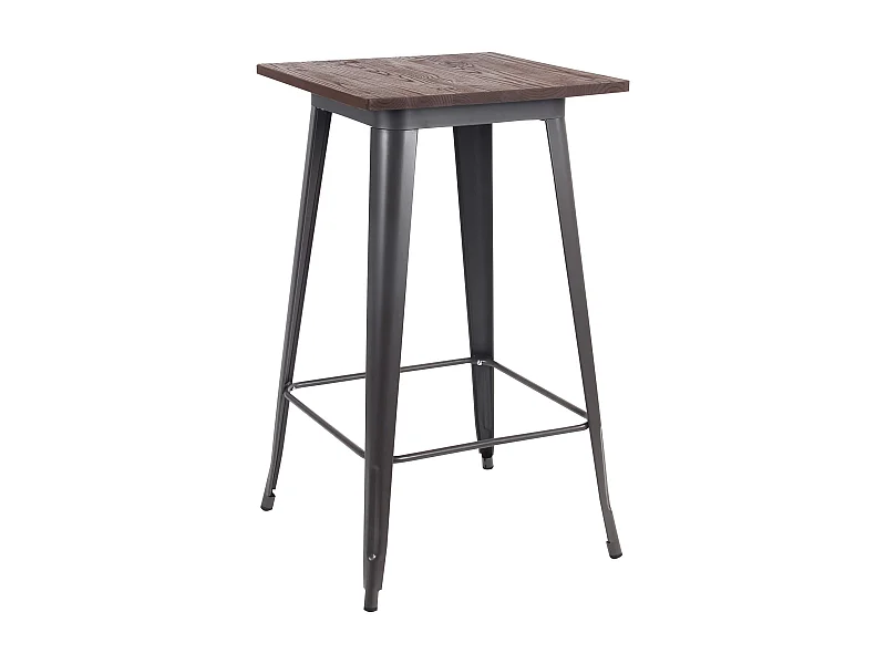 MilaniHome.it - Tavolo Da Pranzo In Metallo Verniciato Nero Stile Moderno Di Design Industrial Industriale , Cm 60x60x103 Hdi coloreMarrone