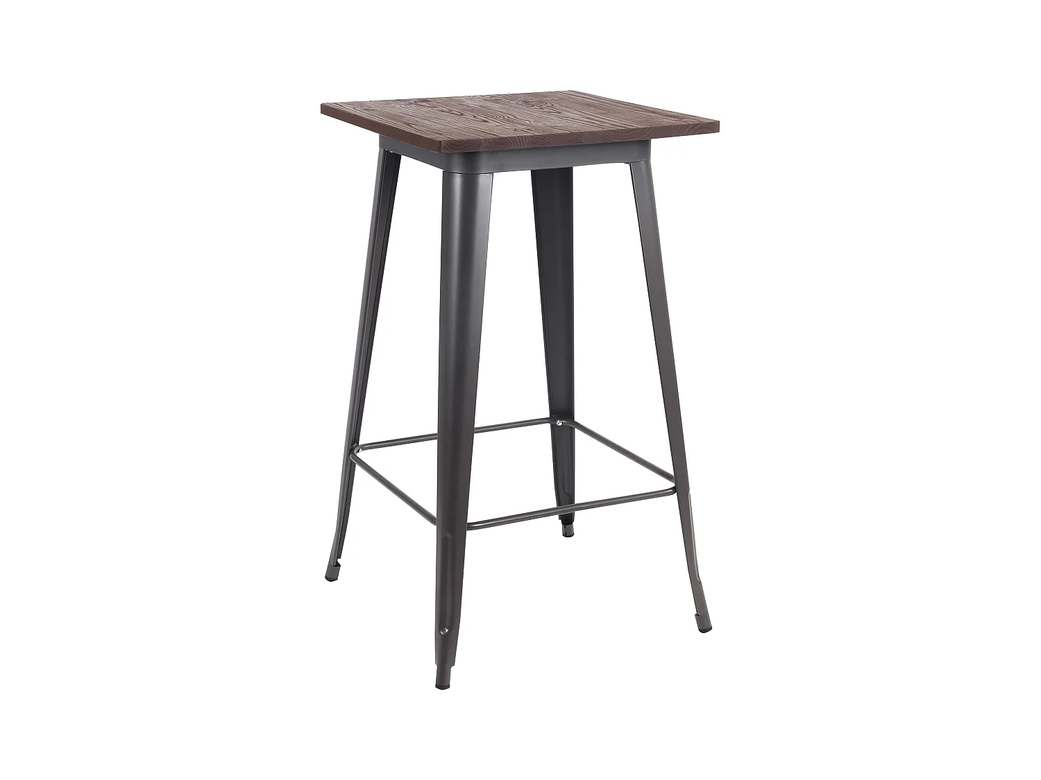 MilaniHome.it - Tavolo Da Pranzo In Metallo Verniciato Nero Stile Moderno Di Design Industrial Industriale , Cm 60x60x103 Hdi coloreMarrone
