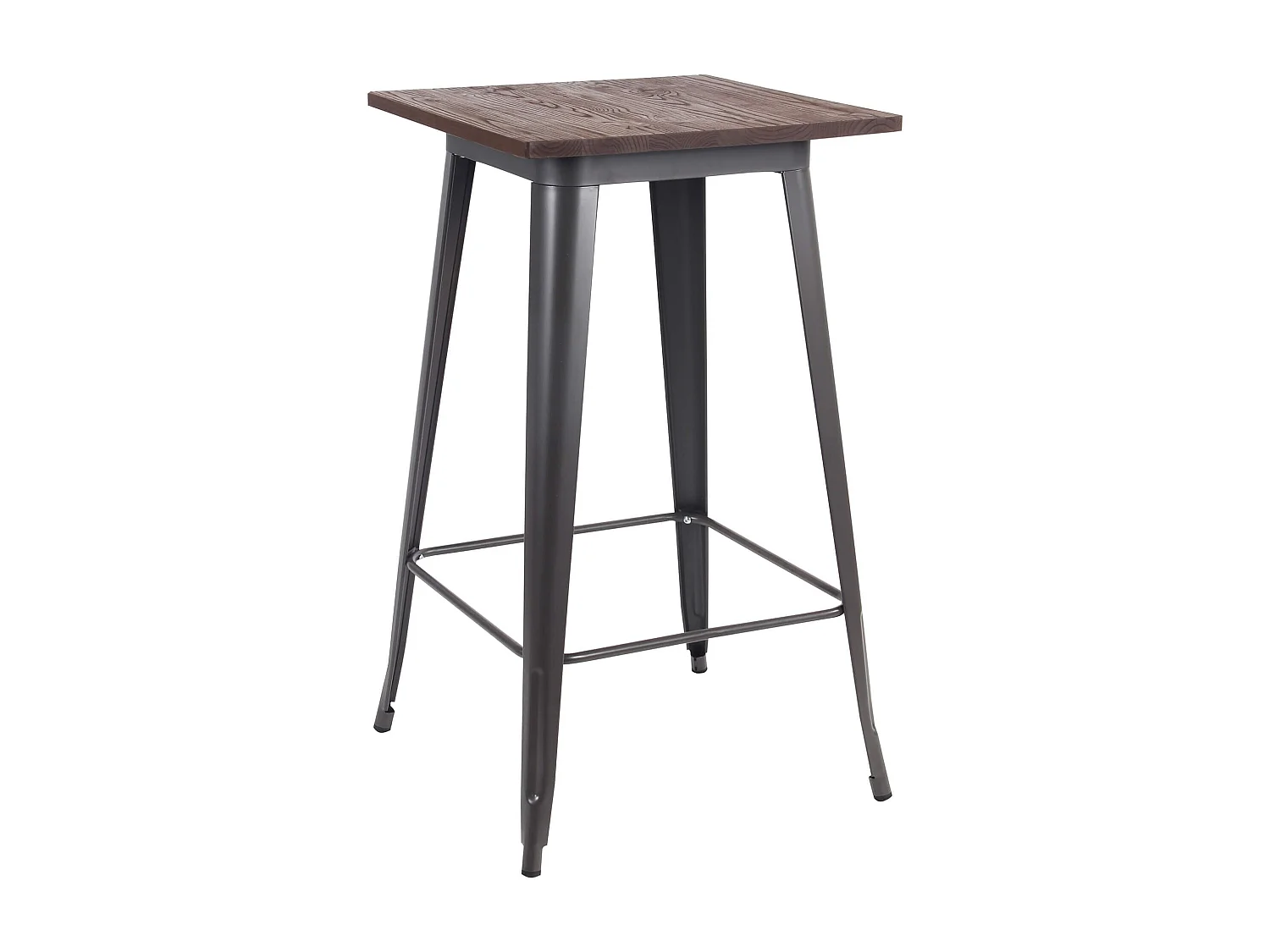 MilaniHome.it - Tavolo Da Pranzo In Metallo Verniciato Nero Stile Moderno Di Design Industrial Industriale , Cm 60x60x103 Hdi coloreMarrone