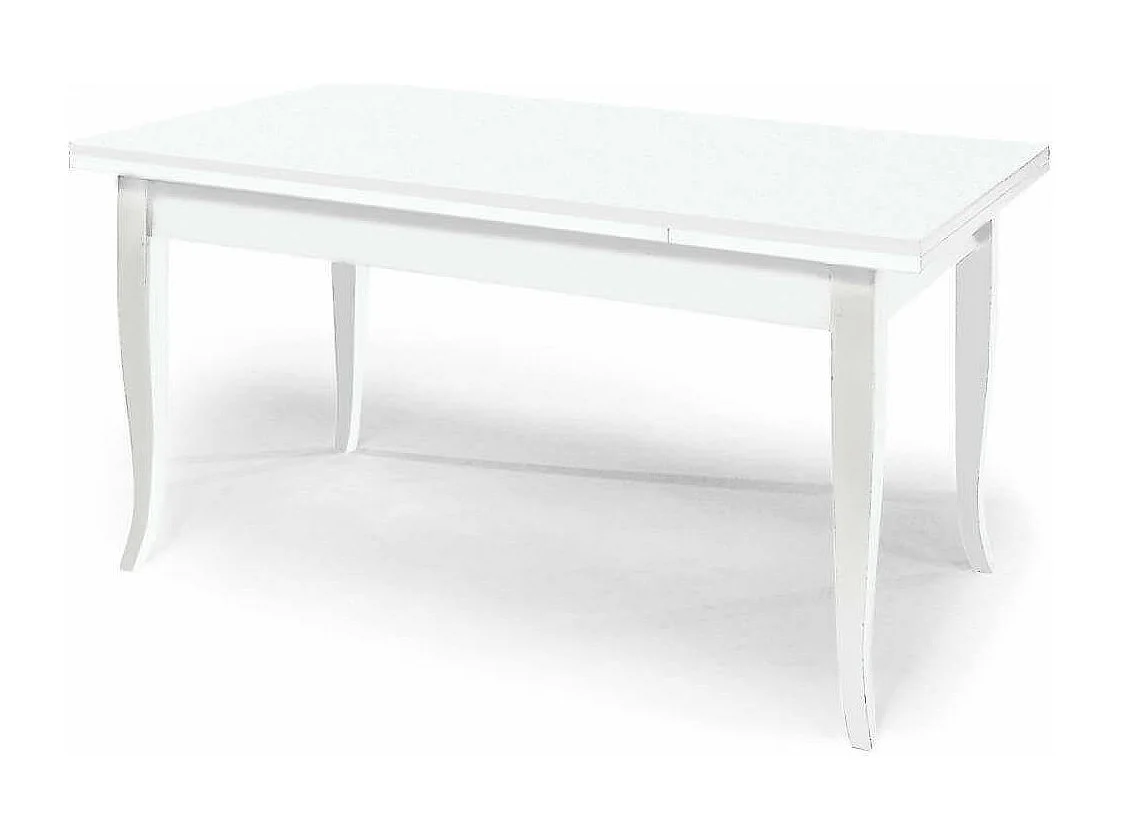 Milani Home - tavolo da pranzo allungabile 180-230-280 x 90 cm, bianco, legno massiccio laccato