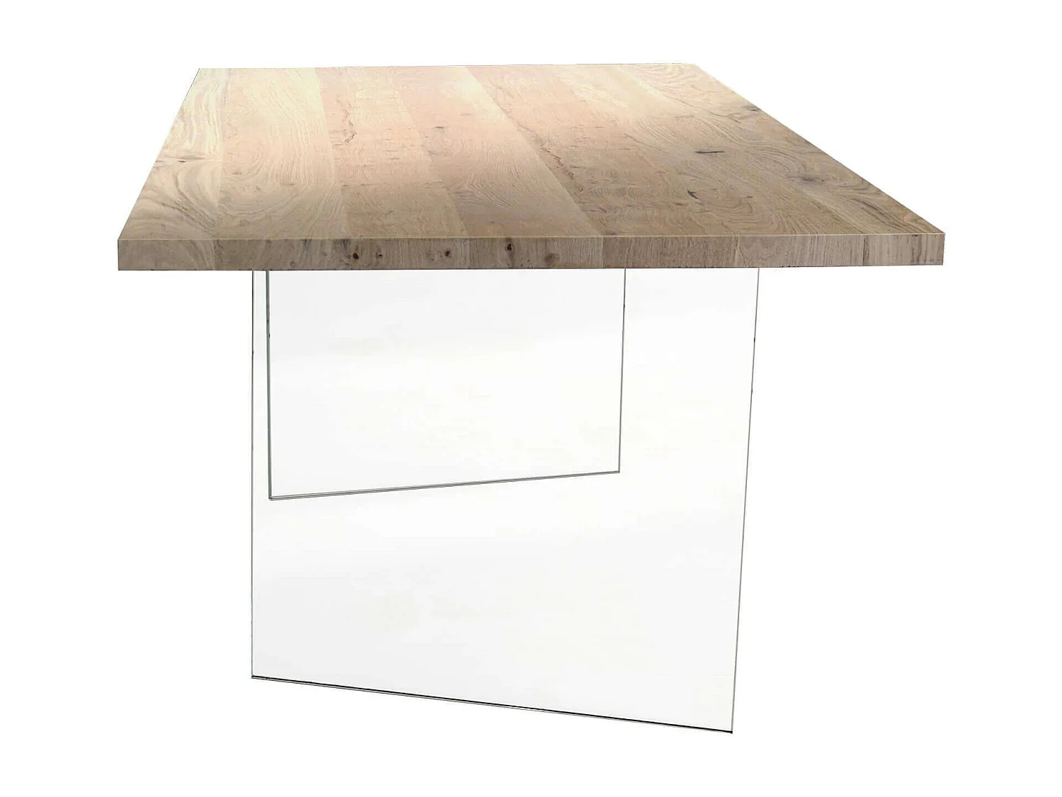 MilaniHome.it - Tavolo Da Pranzo Moderno Di Design Cm 180x90 Struttura In Vetro Piano Impiallacciato Rovere Naturale Per Sala Da Pranzodi coloreMarrone