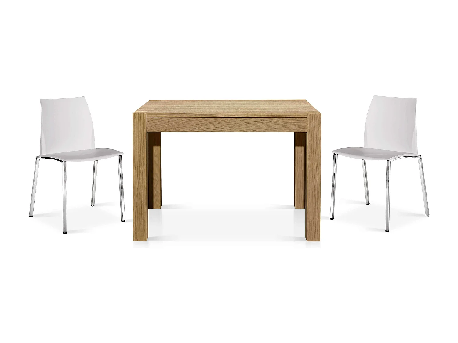 MilaniHome.it - Tavolo Da Pranzo Moderno Di Design Allungabile In Rovere Naturale 80x110/160di coloreMarrone