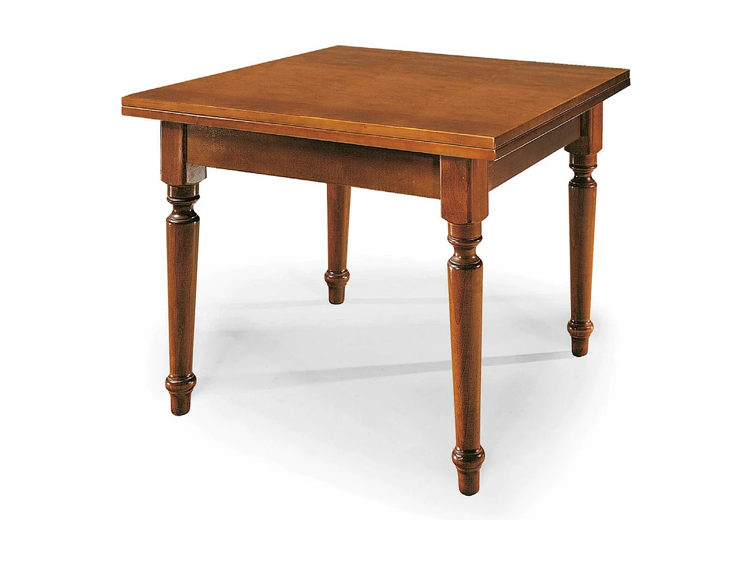 MilaniHome.it - Tavolo Da Pranzo Apribile A Libro Tinta Noce Cm 100x100/200 Gamba Tornita Interno Sala Da Pranzo Cucina Arte Poveradi coloreTinta noce