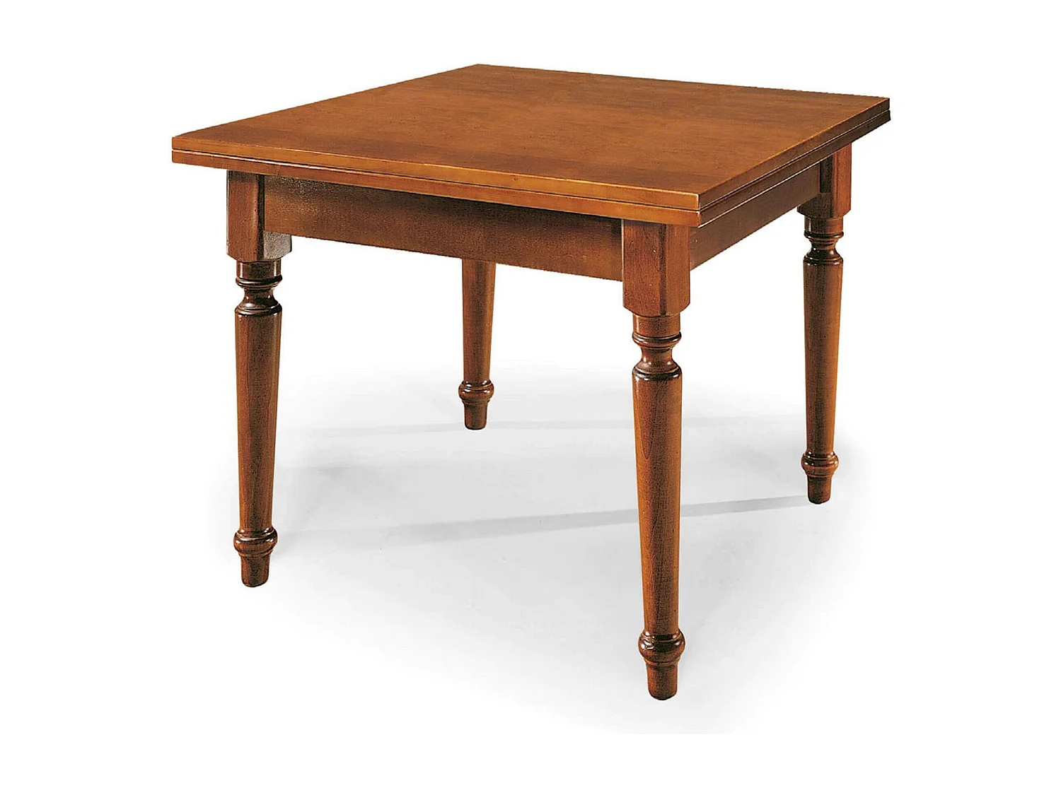 MilaniHome.it - Tavolo Da Pranzo Apribile A Libro Tinta Noce Cm 100x100/200 Gamba Tornita Interno Sala Da Pranzo Cucina Arte Poveradi coloreTinta noce