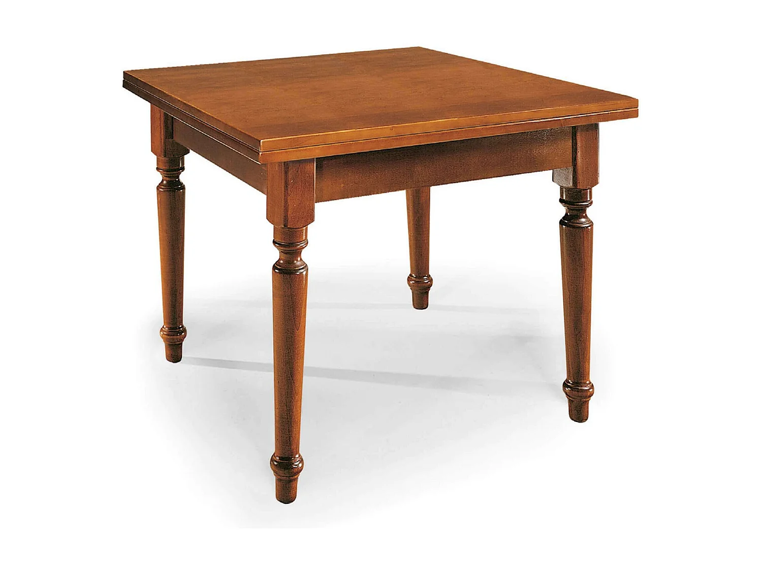 MilaniHome.it - Tavolo Da Pranzo Apribile A Libro Tinta Noce Cm 100x100/200 Gamba Tornita Interno Sala Da Pranzo Cucina Arte Poveradi coloreTinta noce