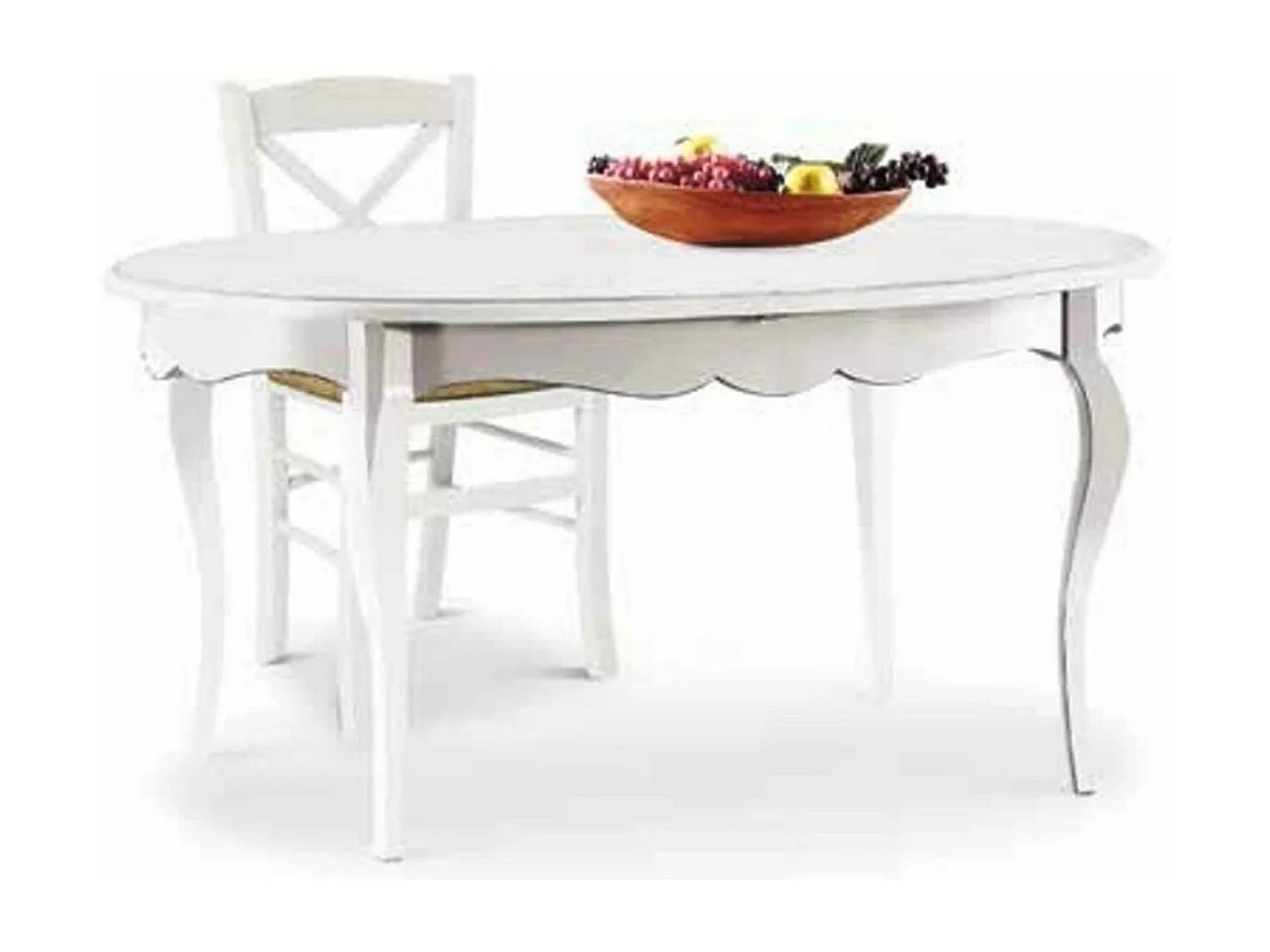 MilaniHome.it - Tavolo Da Pranzo Ovale Allungabile In Legno Massello 100x160/210di coloreBianco