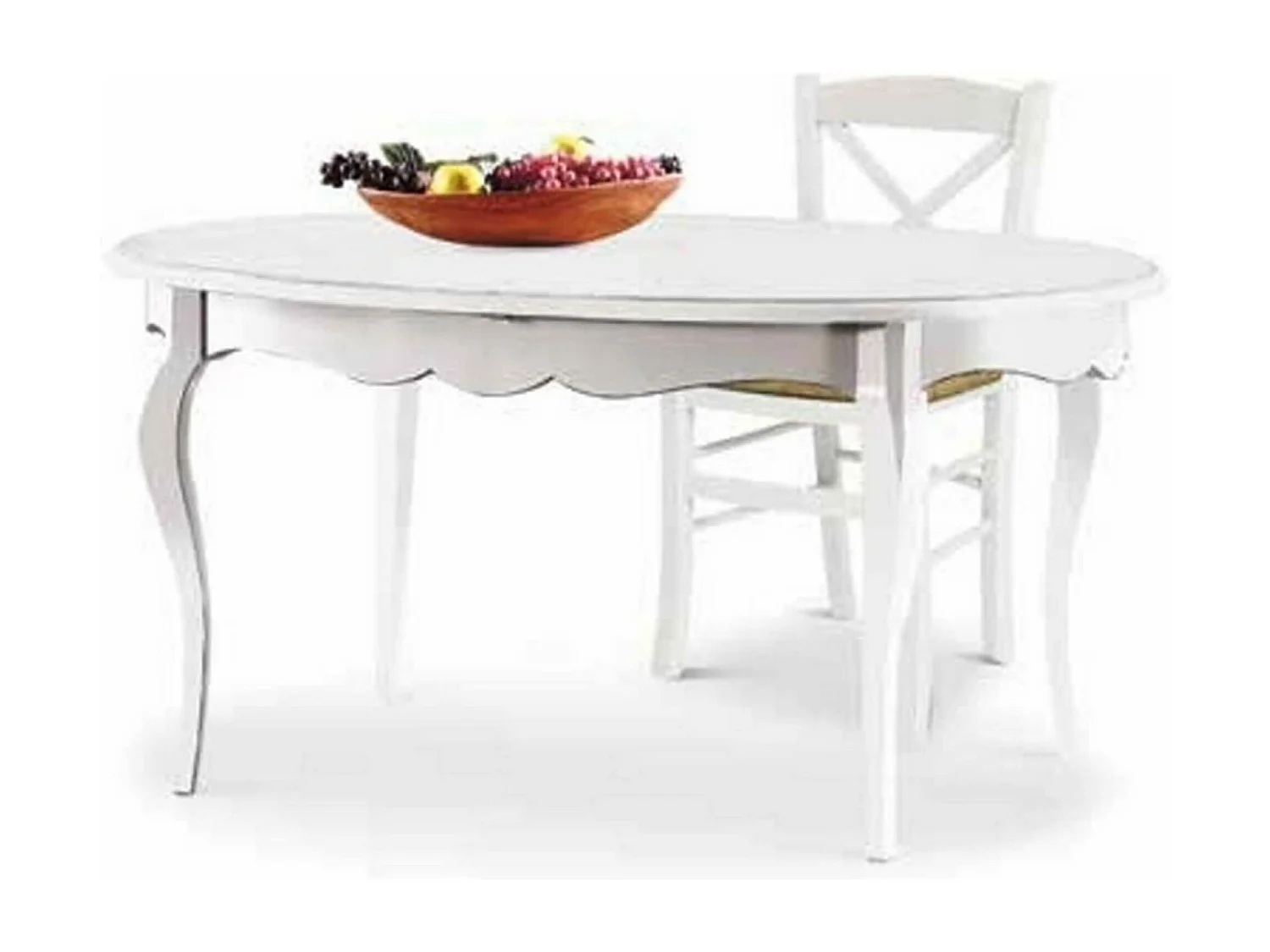 MilaniHome.it - Tavolo Da Pranzo Ovale Allungabile In Legno Massello 100x160/210di coloreBianco