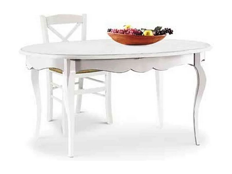 MilaniHome.it - Tavolo Da Pranzo Ovale Allungabile In Legno Massello 100x160/210di coloreBianco
