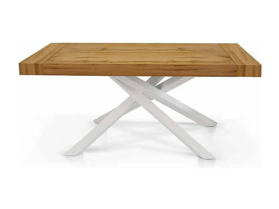 MilaniHome.it - Tavolo Da Pranzo Allungabile Moderno Gambe Incrociate Piano In Legno Design Contemporaneo, Cm 90x160/210/260x75 Hdi coloreMarrone
