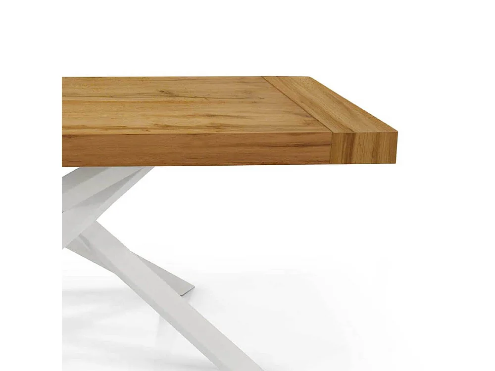 MilaniHome.it - Tavolo Da Pranzo Allungabile Moderno Gambe Incrociate Piano In Legno Design Contemporaneo, Cm 90x160/210/260x75 Hdi coloreMarrone