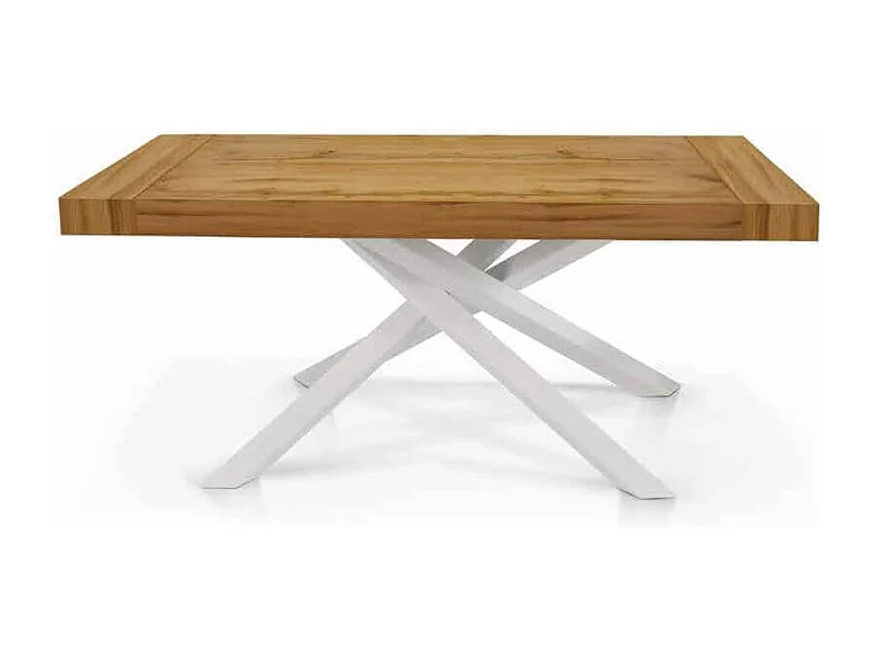 MilaniHome.it - Tavolo Da Pranzo Allungabile Moderno Gambe Incrociate Piano In Legno Design Contemporaneo, Cm 90x160/210/260x75 Hdi coloreMarrone