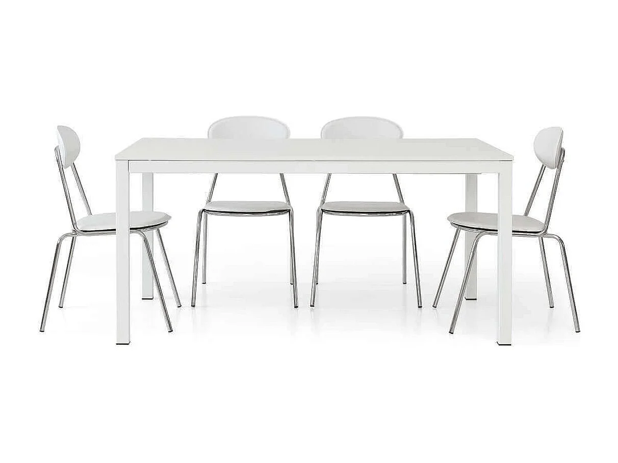 MilaniHome.it - Tavolo Da Pranzo Moderno Di Design Allungabile Frassinato 90x140/190di coloreBianco