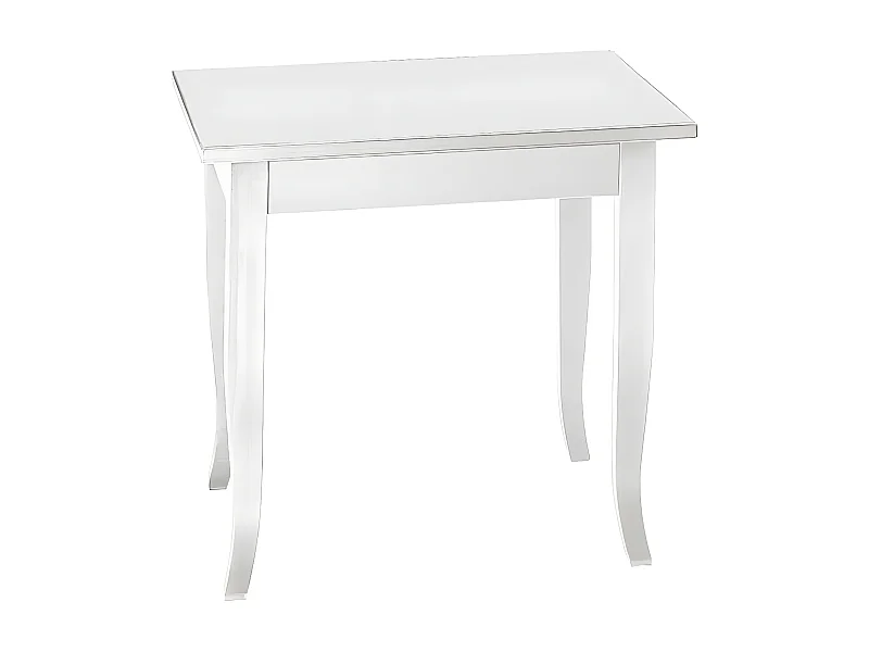 MilaniHome.it - Tavolo Da Pranzo Quadrato Fisso Bianco Cm 80x80 Per Interno Sala Da Pranzo Cucina Arte Poveradi coloreBianco