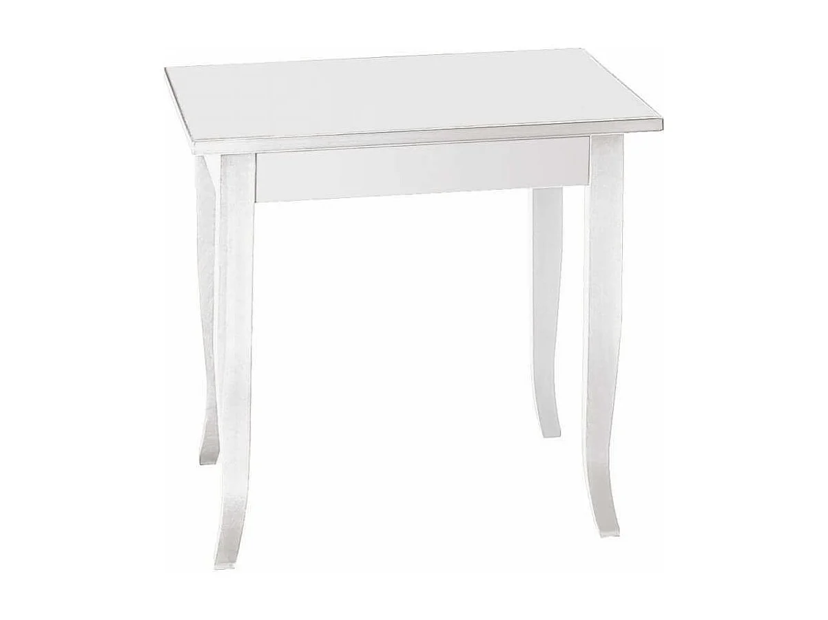 MilaniHome.it - Tavolo Da Pranzo Quadrato Fisso Bianco Cm 80x80 Per Interno Sala Da Pranzo Cucina Arte Poveradi coloreBianco