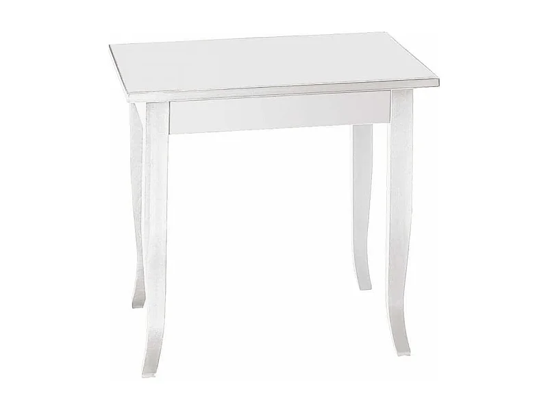 MilaniHome.it - Tavolo Da Pranzo Quadrato Fisso Bianco Cm 80x80 Per Interno Sala Da Pranzo Cucina Arte Poveradi coloreBianco