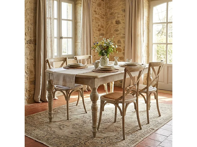 MilaniHome.it - tavolo in legno massiccio di design moderno industrial cm 150 x 100 x 75di coloreMarrone