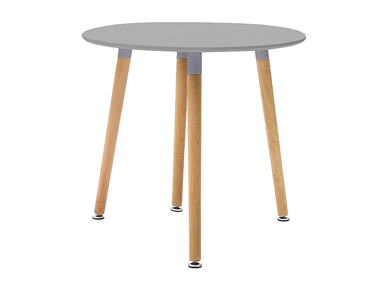 MilaniHome.it - Tavolo da interno di design scandinavo in plastica e legno diametro 80di coloreGrigio