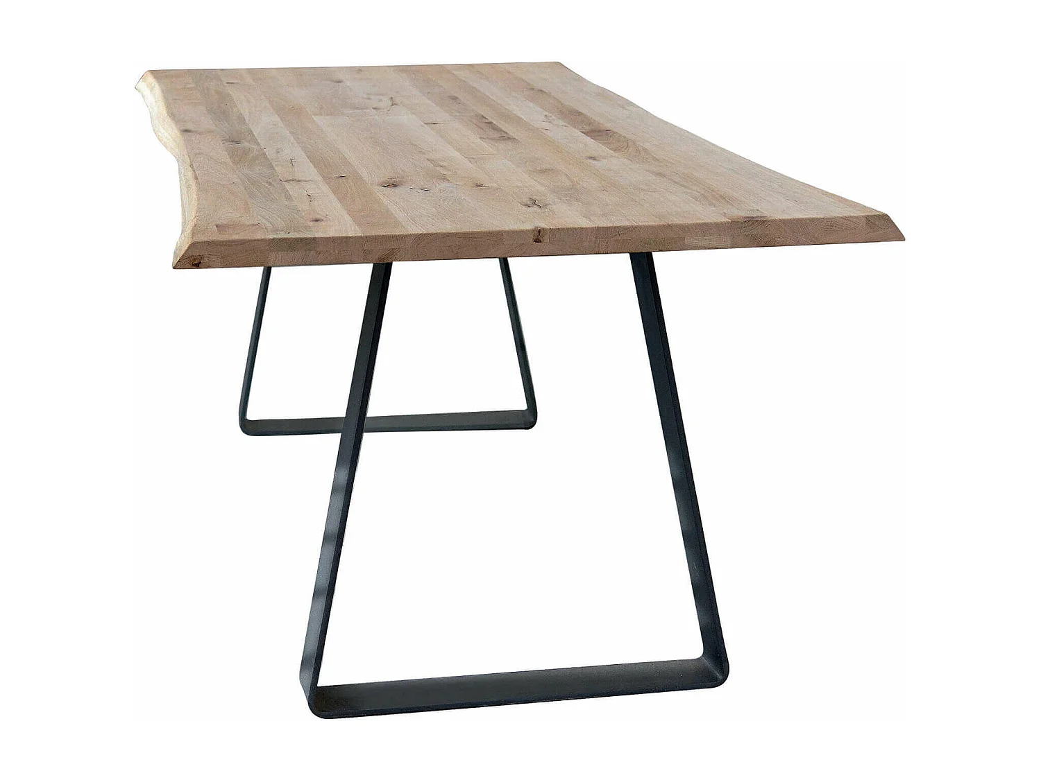 MilaniHome.it - Tavolo Da Pranzo Moderno Di Design Cm 180x90 Struttura Nera Piano Massello Naturale Per Sala Da Pranzo Cucina Ristorantedi coloreMarrone