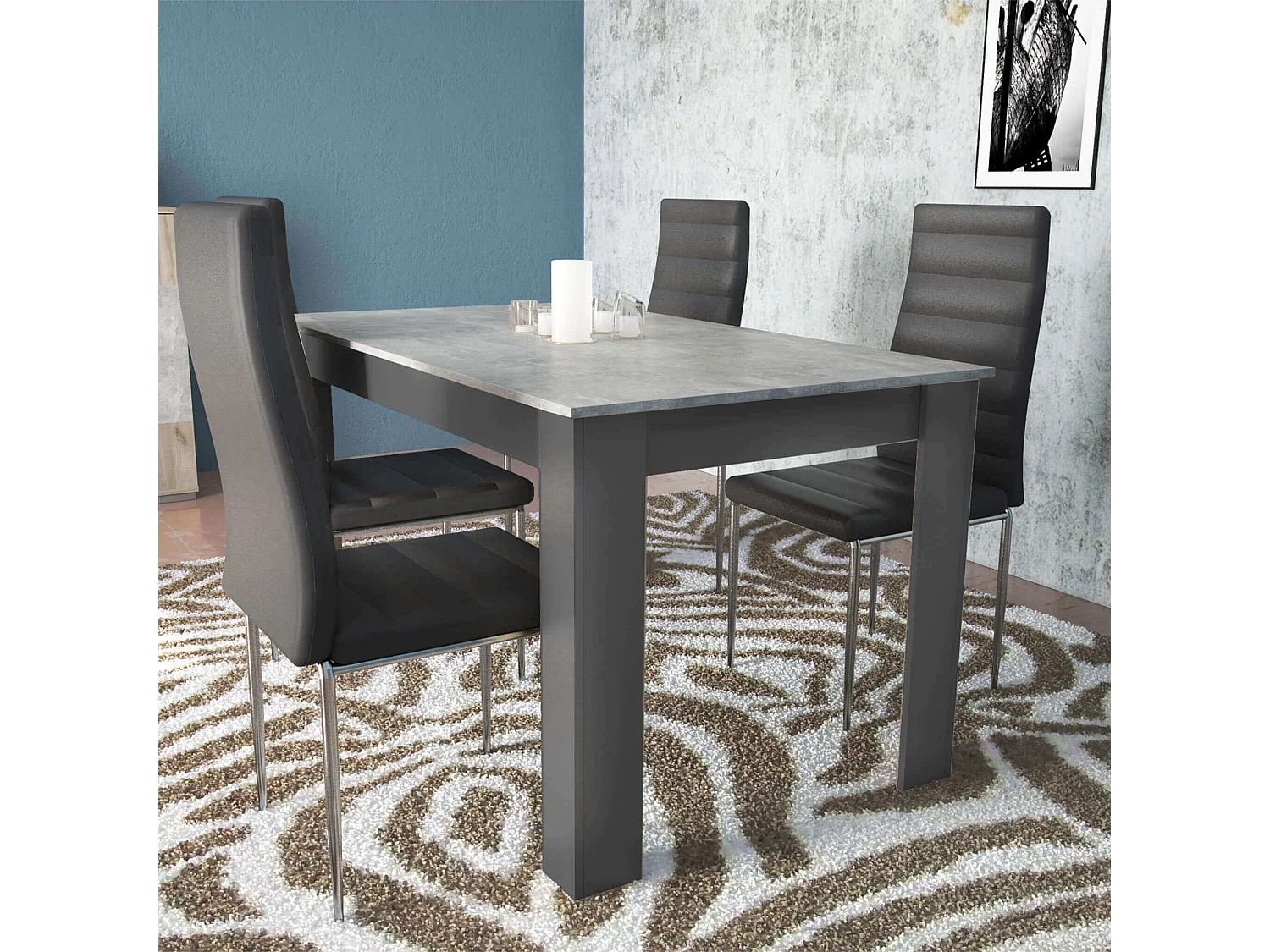 MilaniHome.it - tavolo da pranzo allungabile in legno di design per sala da pranzo 160/200x90x75 hdi coloreCemento