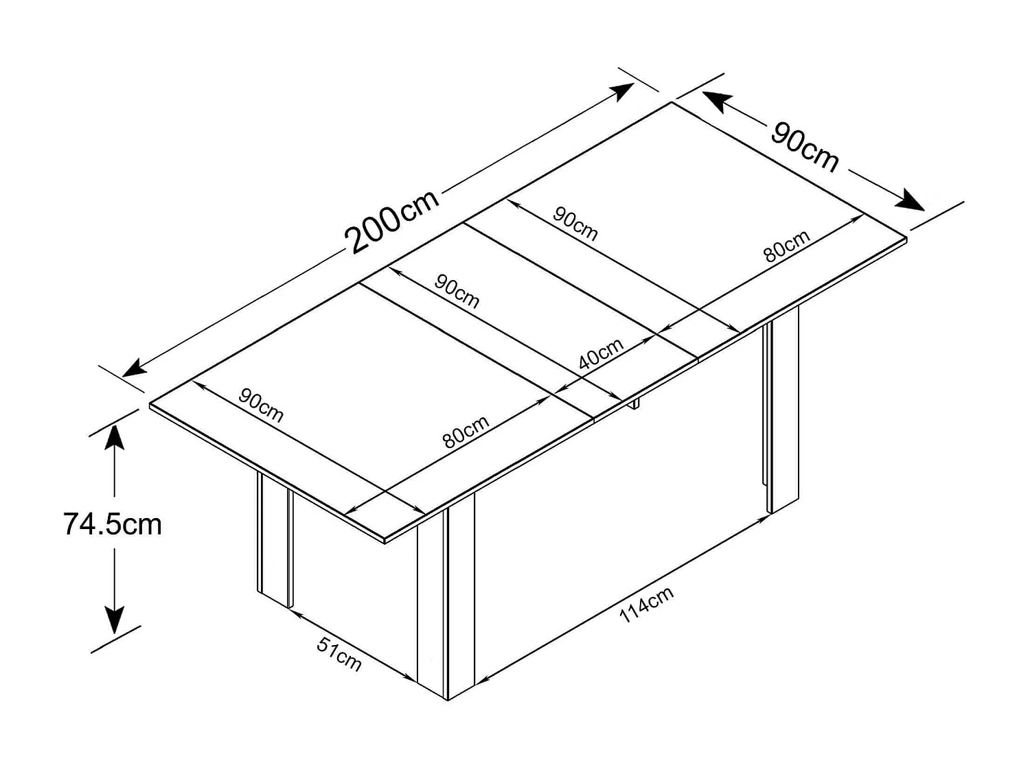 MilaniHome.it - tavolo da pranzo allungabile in legno di design per sala da pranzo 160/200x90x75 hdi coloreCemento