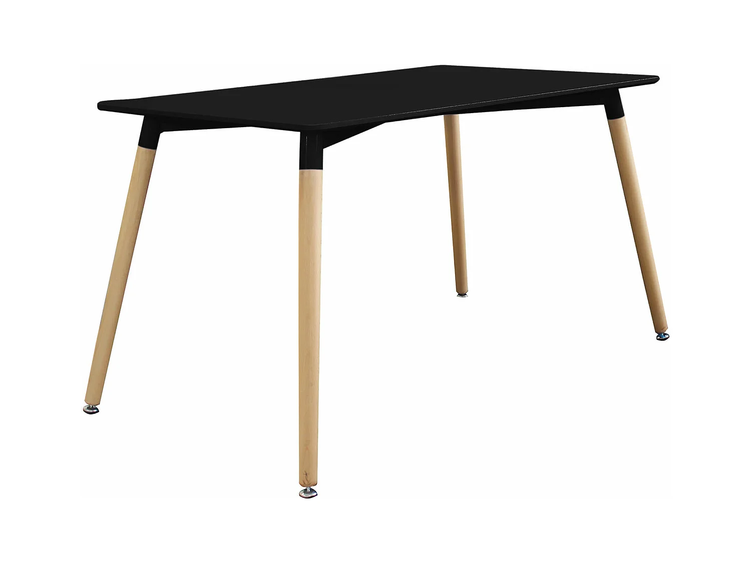 MilaniHome.it - Tavolo da interno di design scandinavo in plastica e legno 140x80di coloreNero