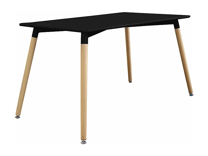 MilaniHome.it - Tavolo da interno di design scandinavo in plastica e legno 140x80di coloreNero