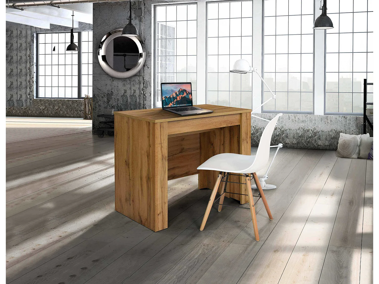 MilaniHome.it - Tavolo Consolle Da Pranzo Allungabile Colore Rovere Legno Con Nodi Moderno Di Design , Cm 90x50/95/140/185/230x75 Hdi coloreMarrone