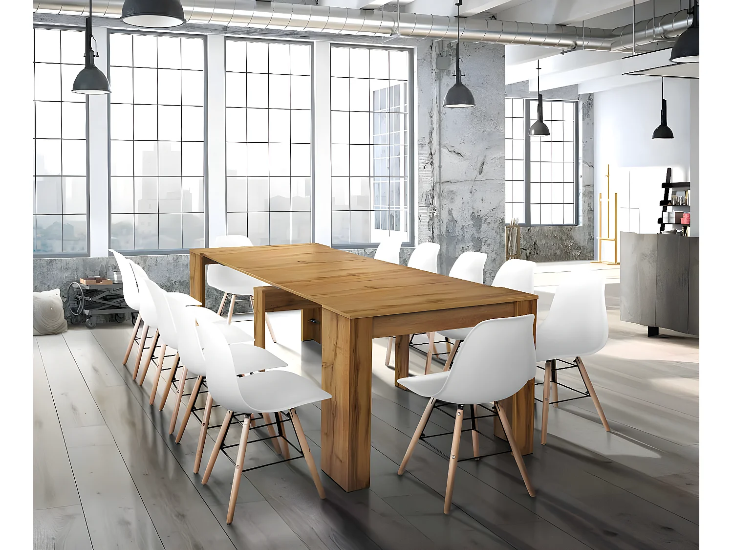 MilaniHome.it - Tavolo Consolle Da Pranzo Allungabile Colore Rovere Legno Con Nodi Moderno Di Design , Cm 90x50/95/140/185/230x75 Hdi coloreMarrone