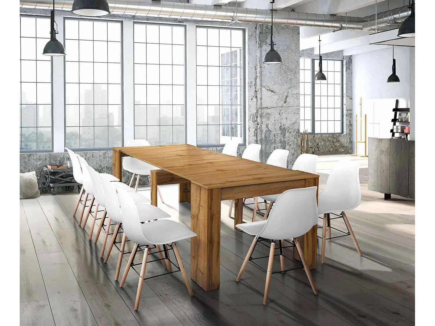 MilaniHome.it - Tavolo Consolle Da Pranzo Allungabile Colore Rovere Legno Con Nodi Moderno Di Design , Cm 90x50/95/140/185/230x75 Hdi coloreMarrone