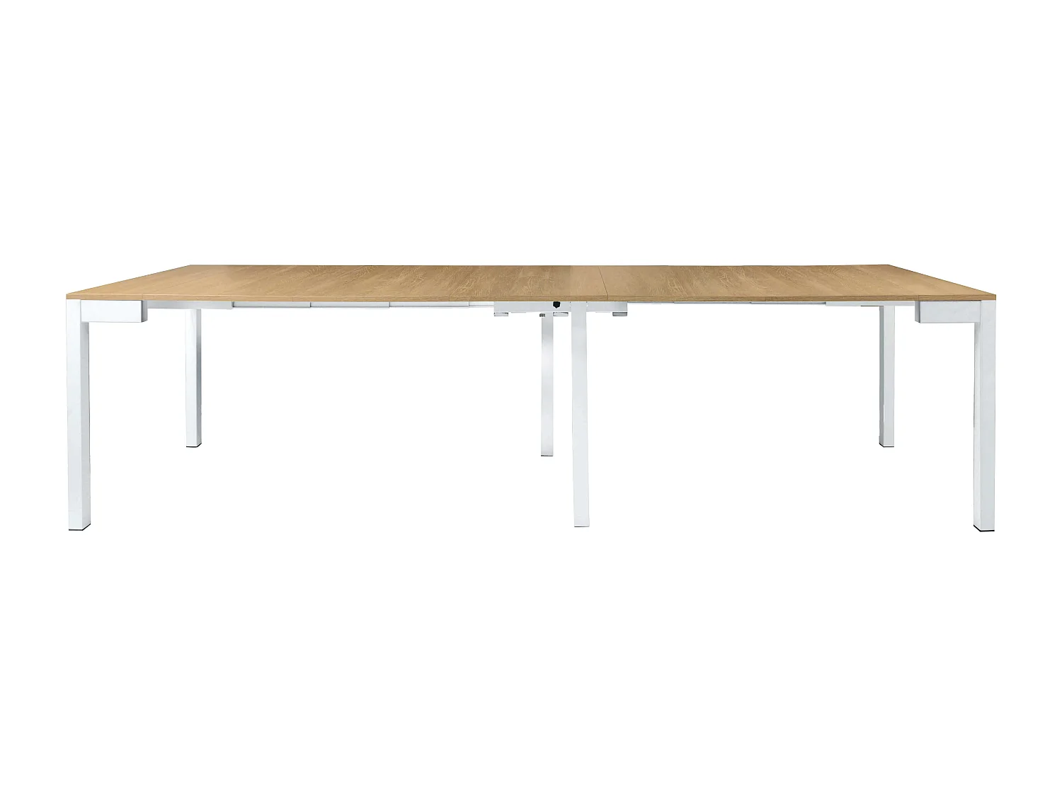 MilaniHome.it - Tavolo Da Pranzo Moderno Di Design A Consolle Cm 90x50/100/150/200/250/300 Struttura Bianca Piano Naturale Per Sala Da Pranzodi coloreMarrone