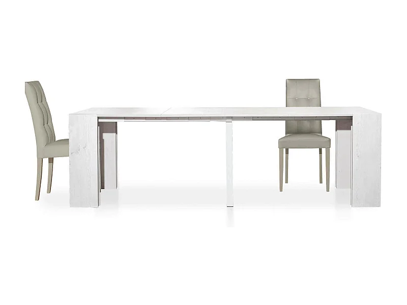 MilaniHome.it - Tavolo Da Pranzo Moderno Di Design Allungabile A Consolle Bianco Cm 90x45/95/145/195/245/295 Per Interno Sala Da Pranzodi coloreBianco