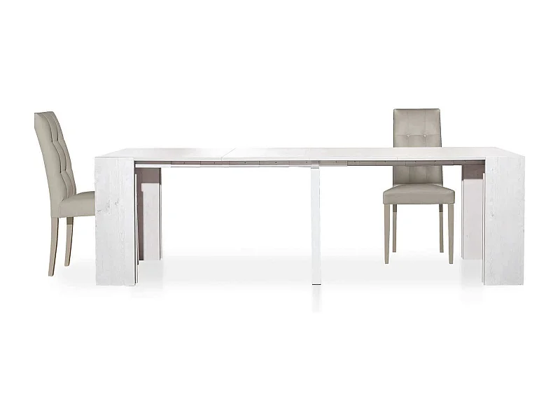 MilaniHome.it - Tavolo Da Pranzo Moderno Di Design Allungabile A Consolle Bianco Cm 90x45/95/145/195/245/295 Per Interno Sala Da Pranzodi coloreBianco