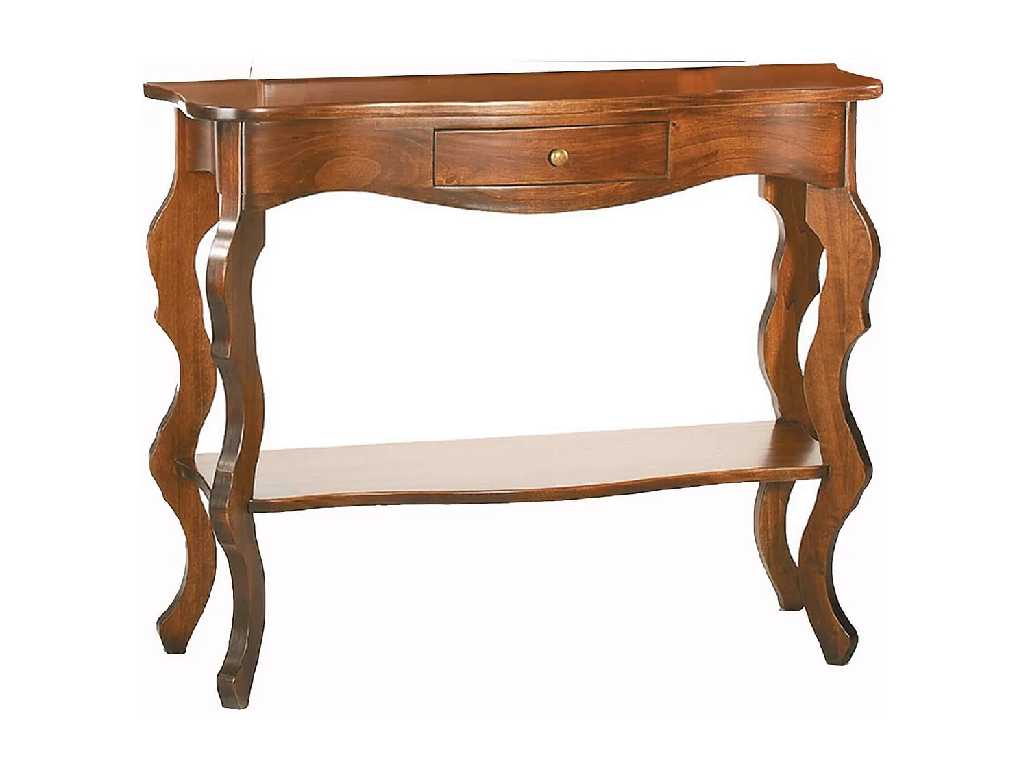 MilaniHome.it - Consolle In Legno Massello 104x35x85di coloreTinta noce