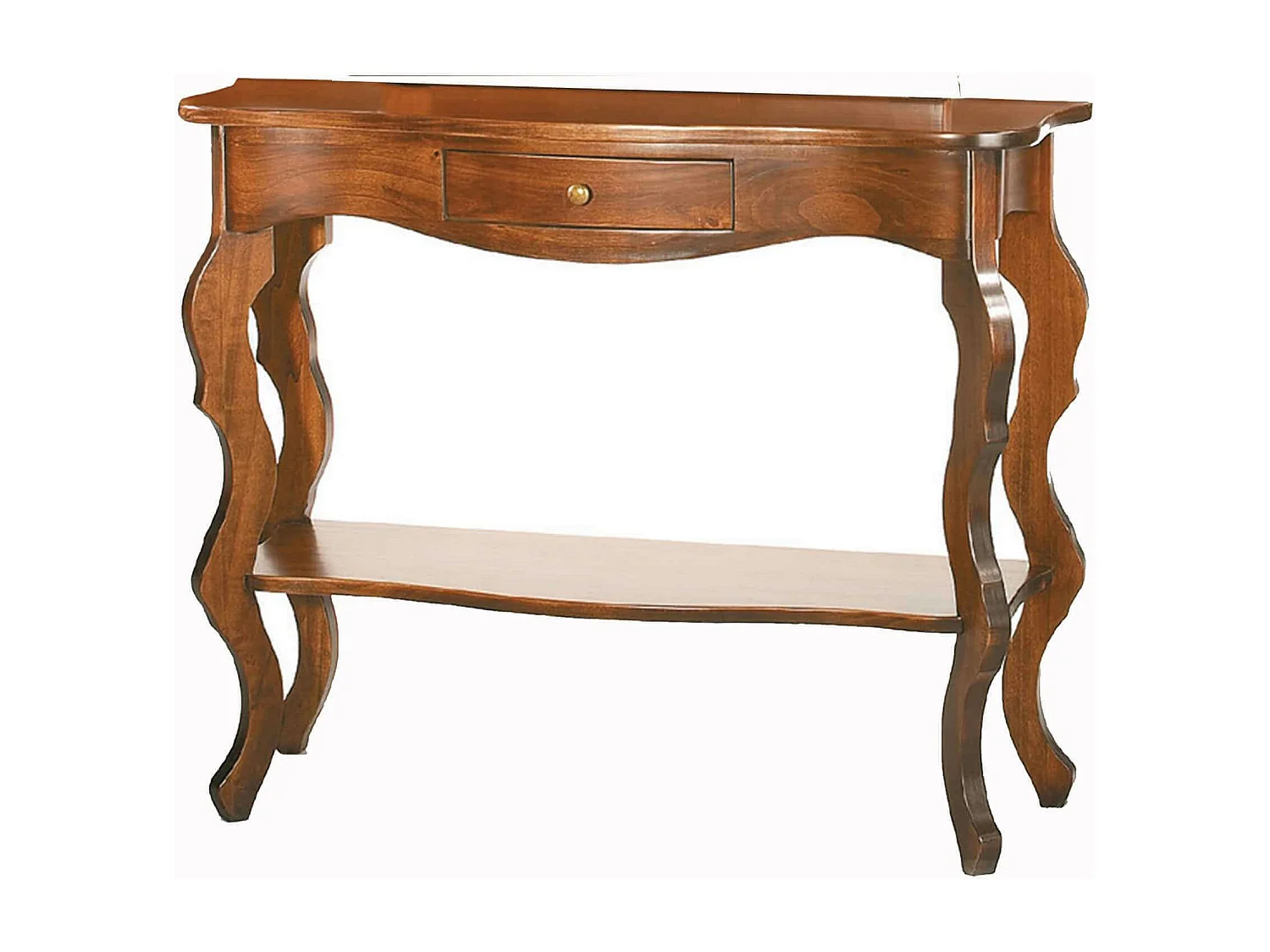 MilaniHome.it - Consolle In Legno Massello 104x35x85di coloreTinta noce