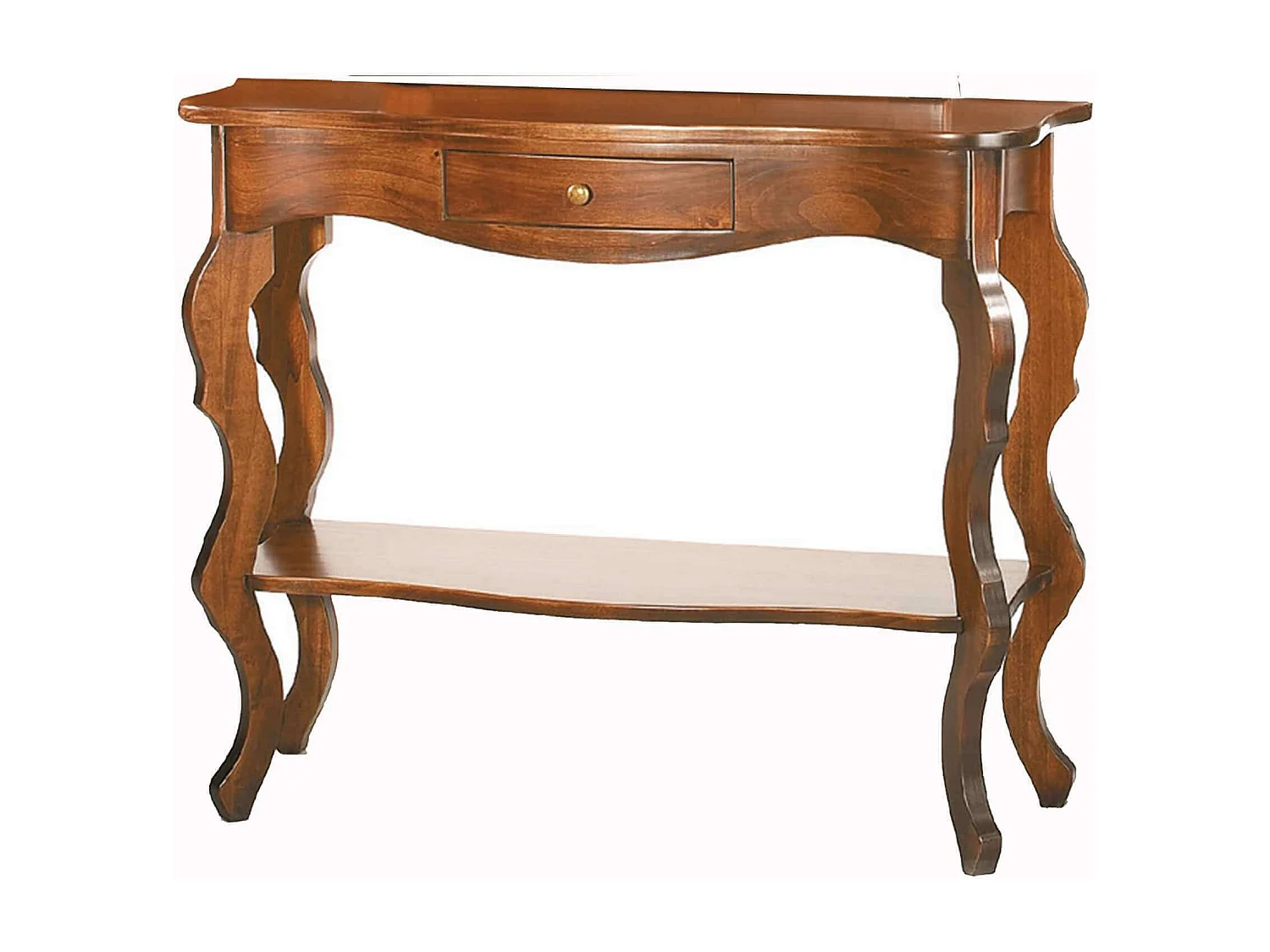 MilaniHome.it - Consolle In Legno Massello 104x35x85di coloreTinta noce