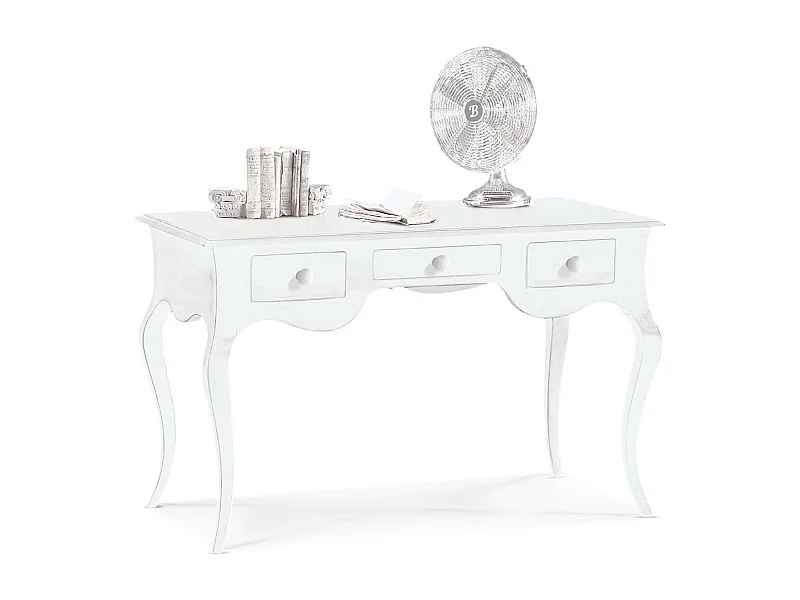 MilaniHome.it - Scrivania In Legno Massello 150x75x80di coloreBianco