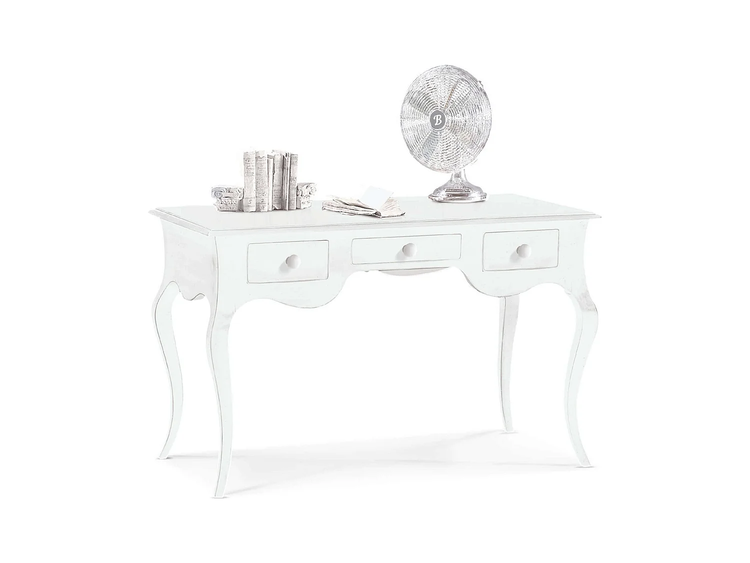 MilaniHome.it - Scrivania In Legno Massello 150x75x80di coloreBianco