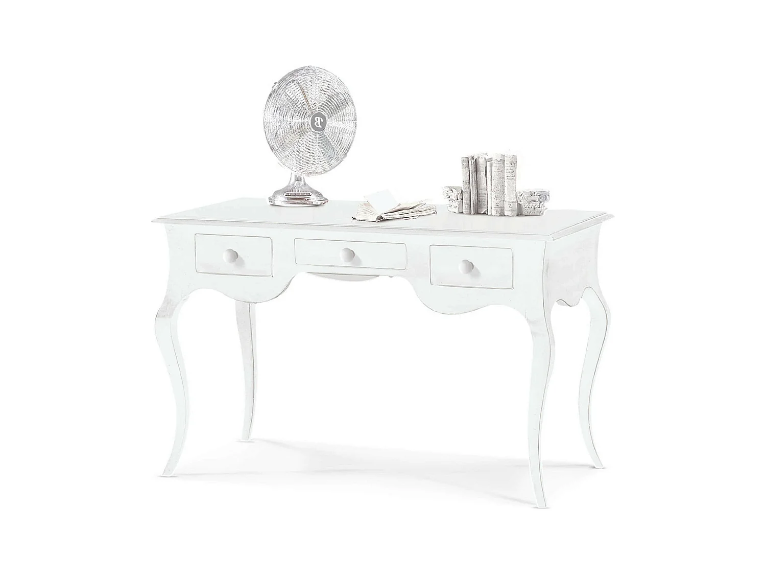 MilaniHome.it - Scrivania In Legno Massello 150x75x80di coloreBianco