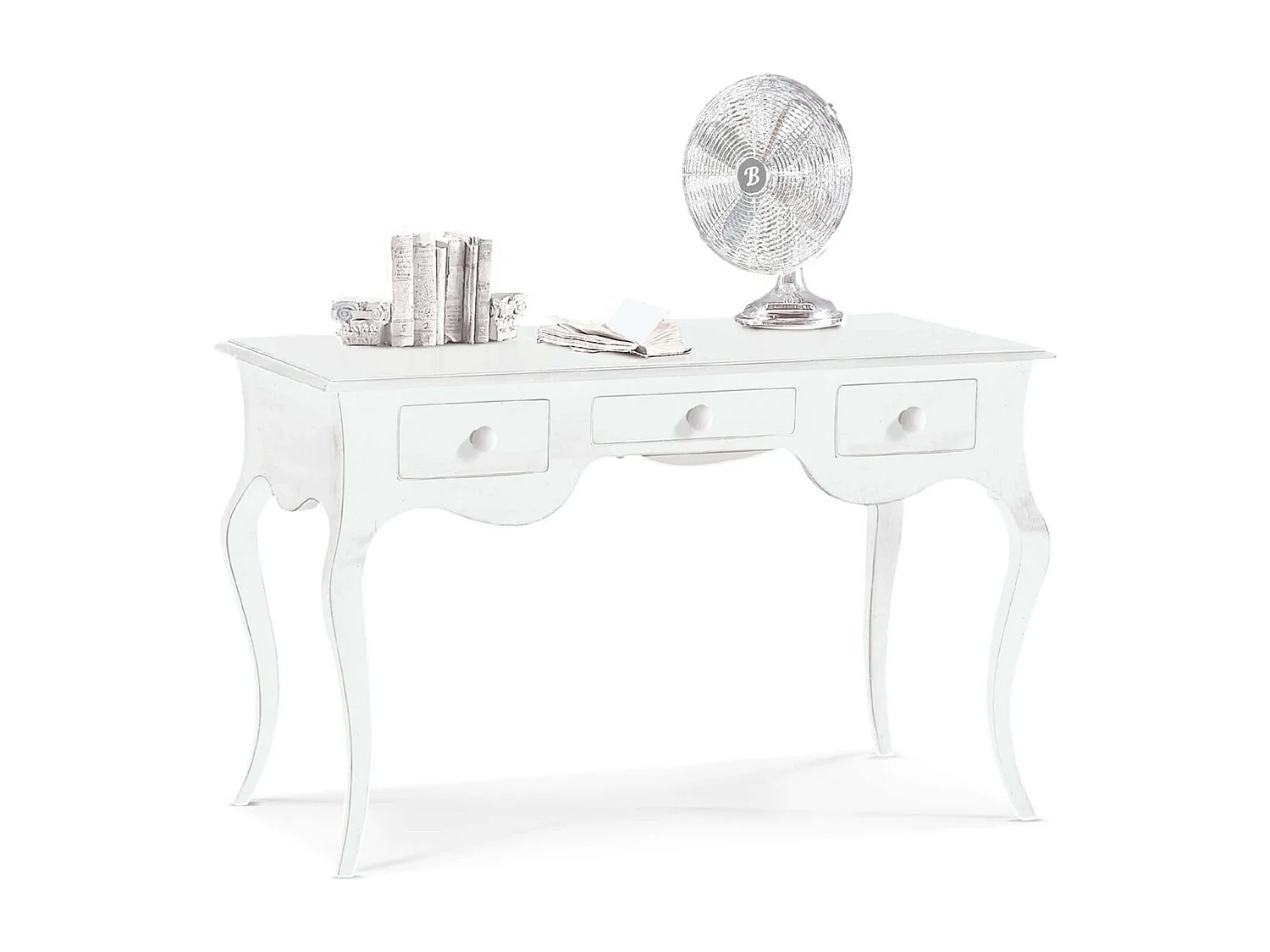 MilaniHome.it - Scrivania In Legno Massello 150x75x80di coloreBianco