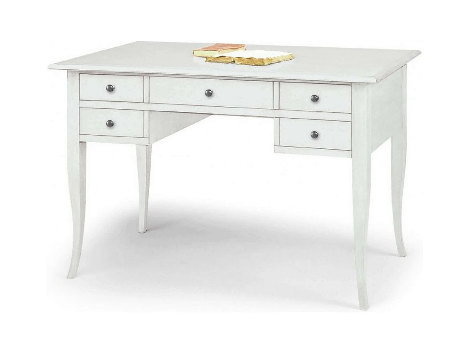 MilaniHome.it - Scrittoio In Legno Massello 130x65x81di coloreBianco