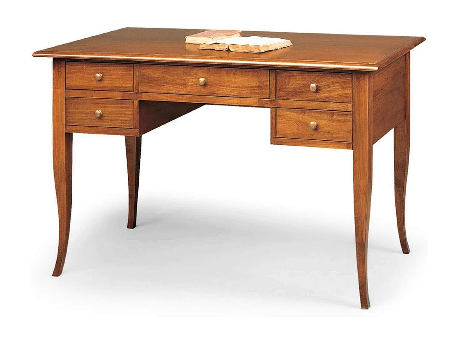 MilaniHome.it - Scrittoio Tinta Noce 130x65x81 Per Interno Sala Da Pranzo Salotto Cucina Ufficio Massello Arte Poveradi coloreTinta noce