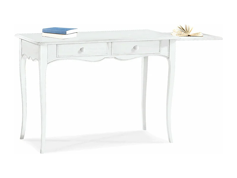 MilaniHome.it - Scrittoio In Legno Massello 110x56x80di coloreBianco