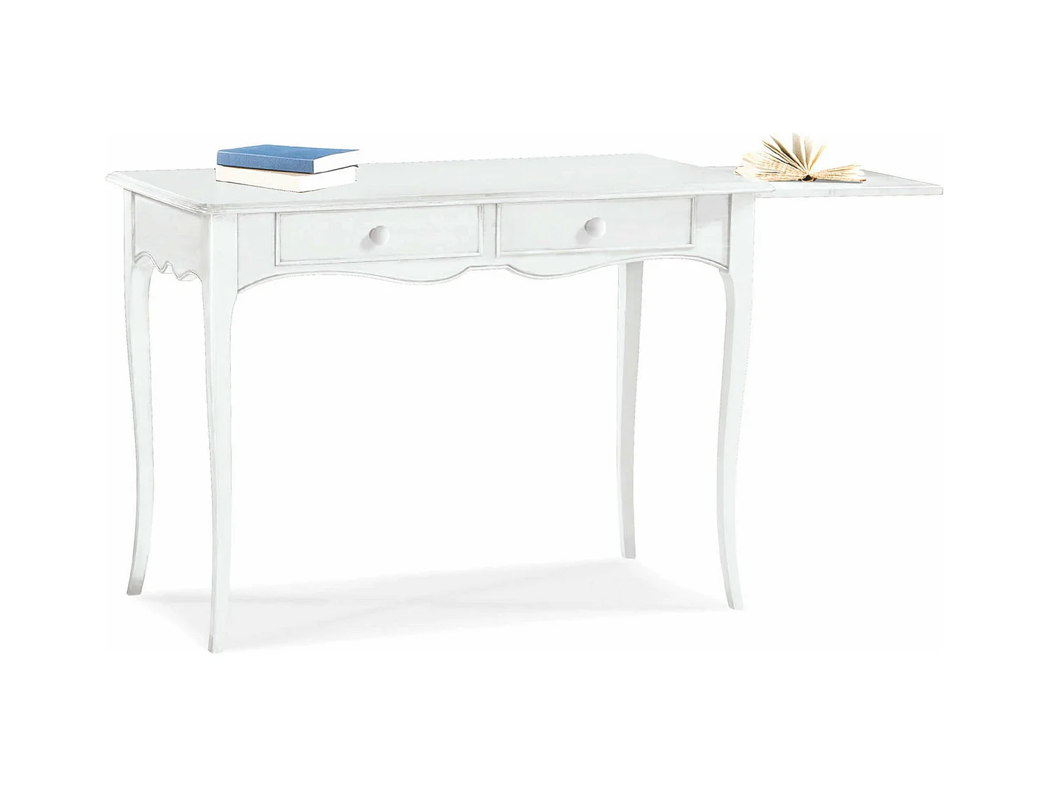 MilaniHome.it - Scrittoio In Legno Massello 110x56x80di coloreBianco